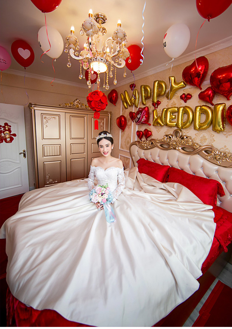 情人节浪漫婚庆求婚结婚婚礼新婚房布置装饰用品字母铝膜气球套餐