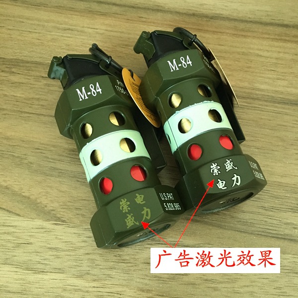 大号仿真军事手雷道具模型防风打火机 831美军m84震撼弹手雷