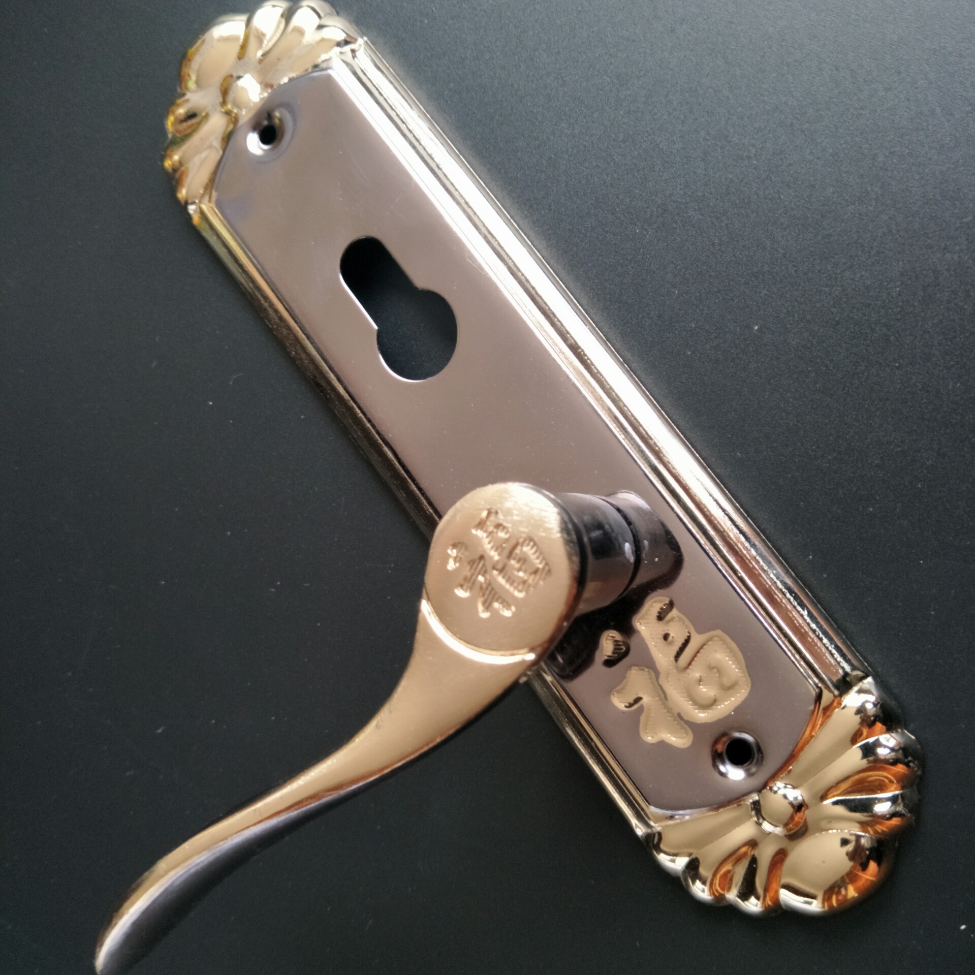 小50轴承铝合金福字钛黑金执手门锁室内卧室钢木门锁具工程锁订做