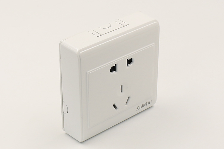 供应明装插座 家用明装五孔插座 厚铜材质温州墙壁插座