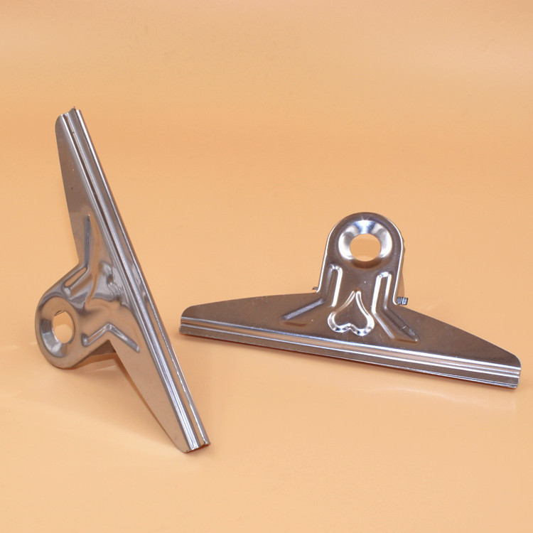 5号票夹 大号不锈钢文具文件夹大扁夹一元大铁夹办公用品厂价直销