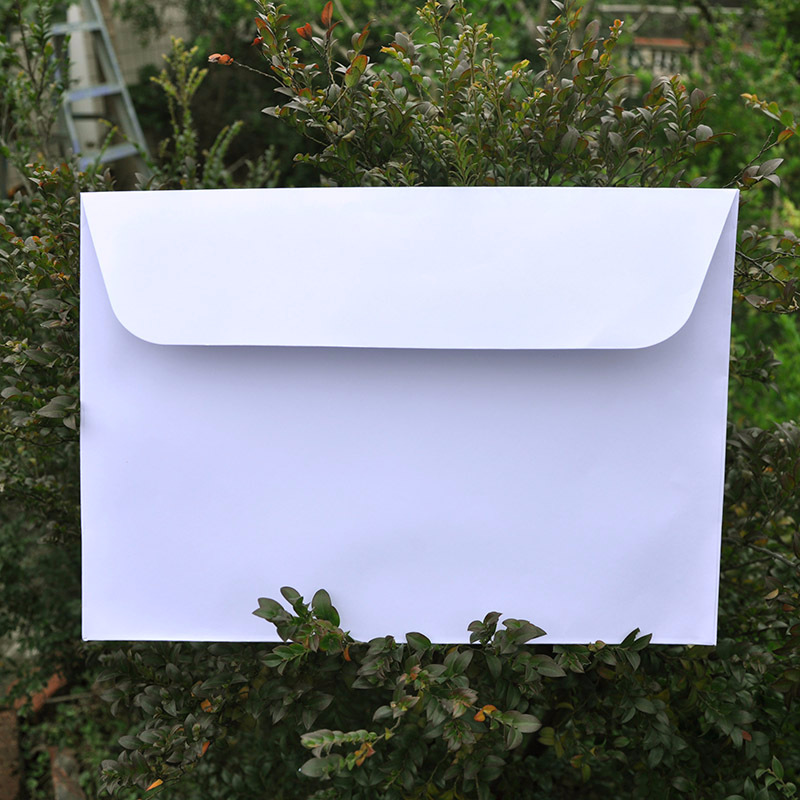 质量保证9号c4西式平口盖信封 可装a4纸空白加厚白色双胶纸信封