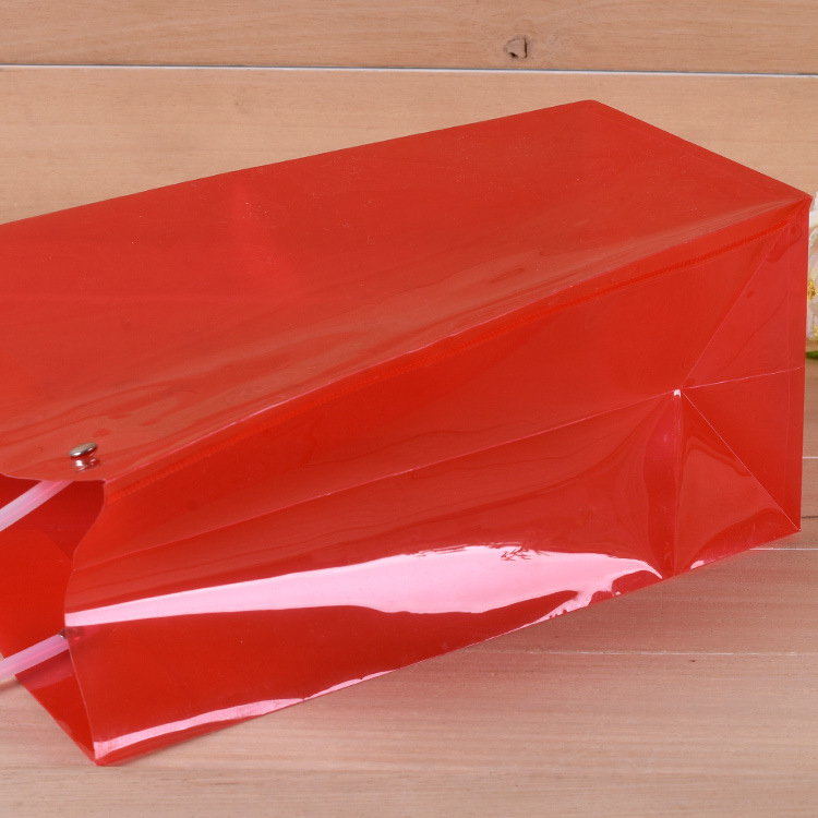 皮管手提塑料礼品袋 透明t形盆景袋 玫瑰花包装手提袋 韩国盆栽袋