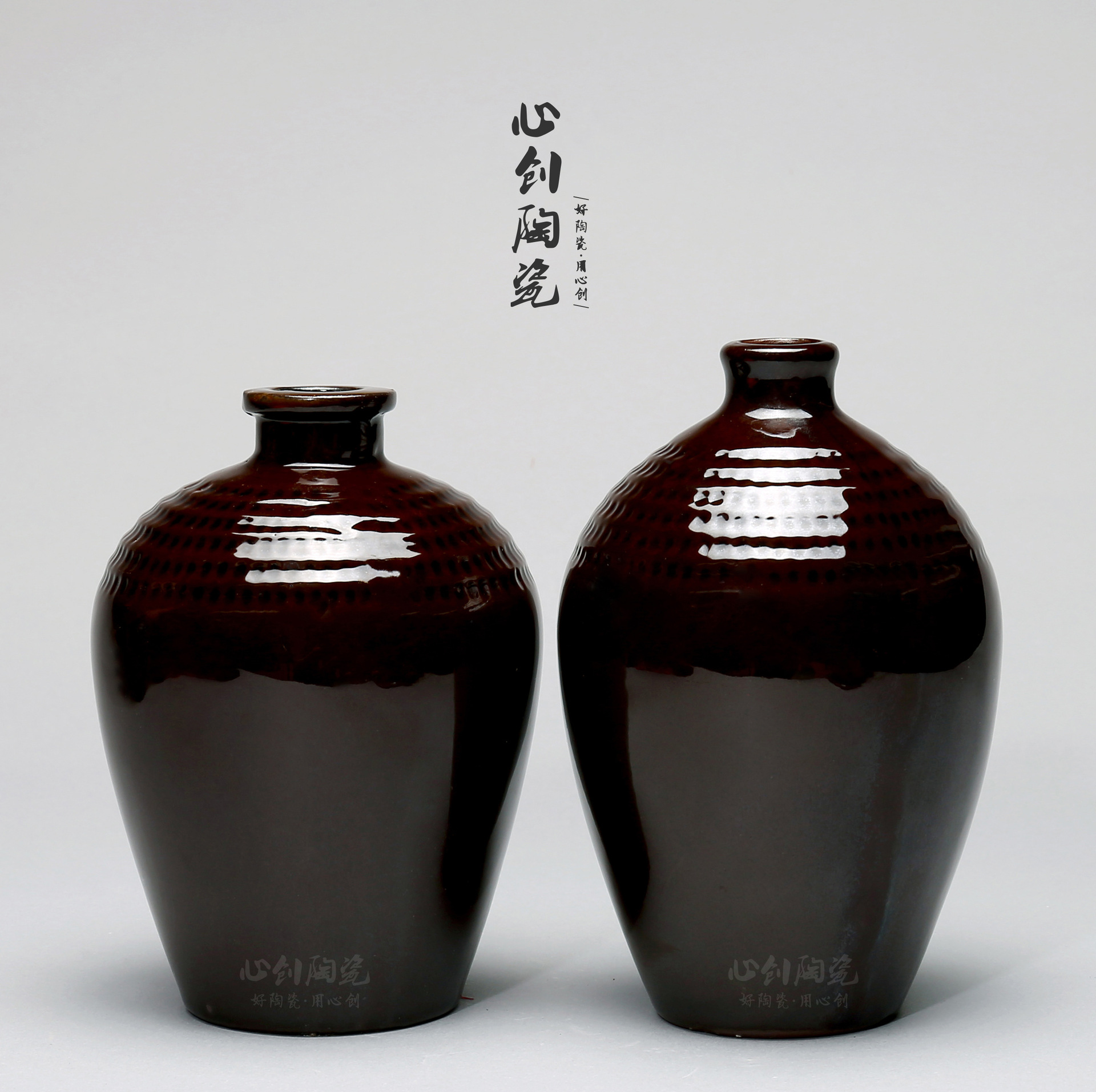 1斤枣红釉酒坛1斤陶瓷酒瓶1斤酒坛厂家直销