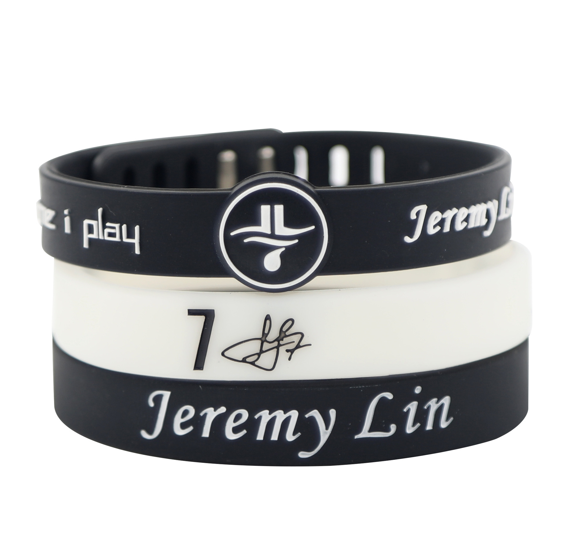 nba篮网队7号林书豪签名手镯环3条装篮球体育运动硅胶腕带三件套