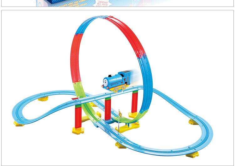 电动轨道热销儿童电动立体旋转过山车车道玩具益智拼装厂家