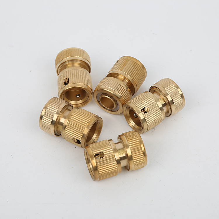 厂家批发 全铜双向水管接头 蓝持品牌铜二通4分6分软管通水对接头