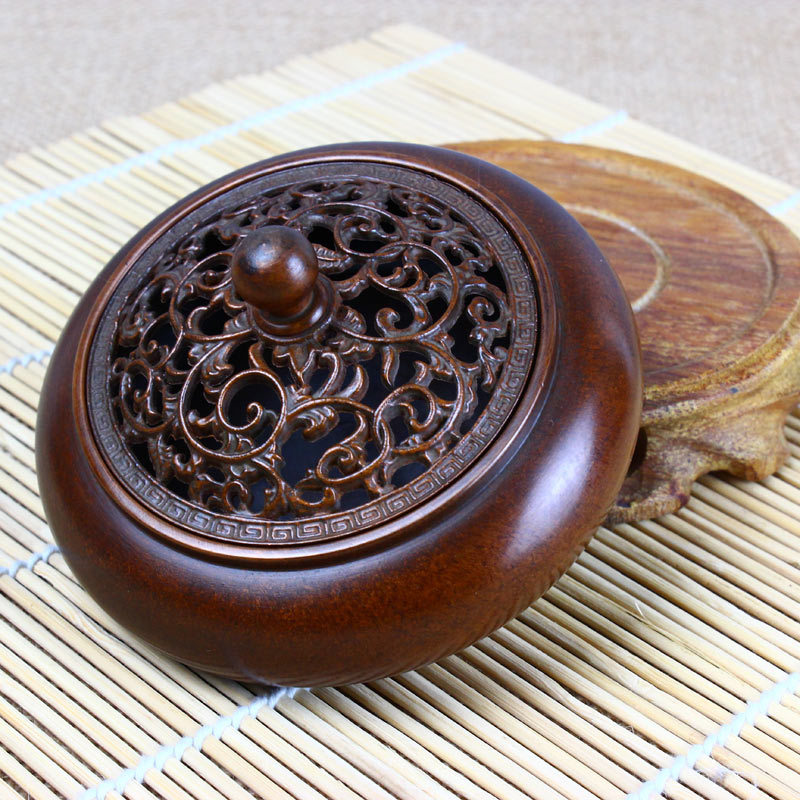 仿古紫铜炉纯铜香炉香薰炉宣德炉檀香盘香炉 富贵花熏香炉批发