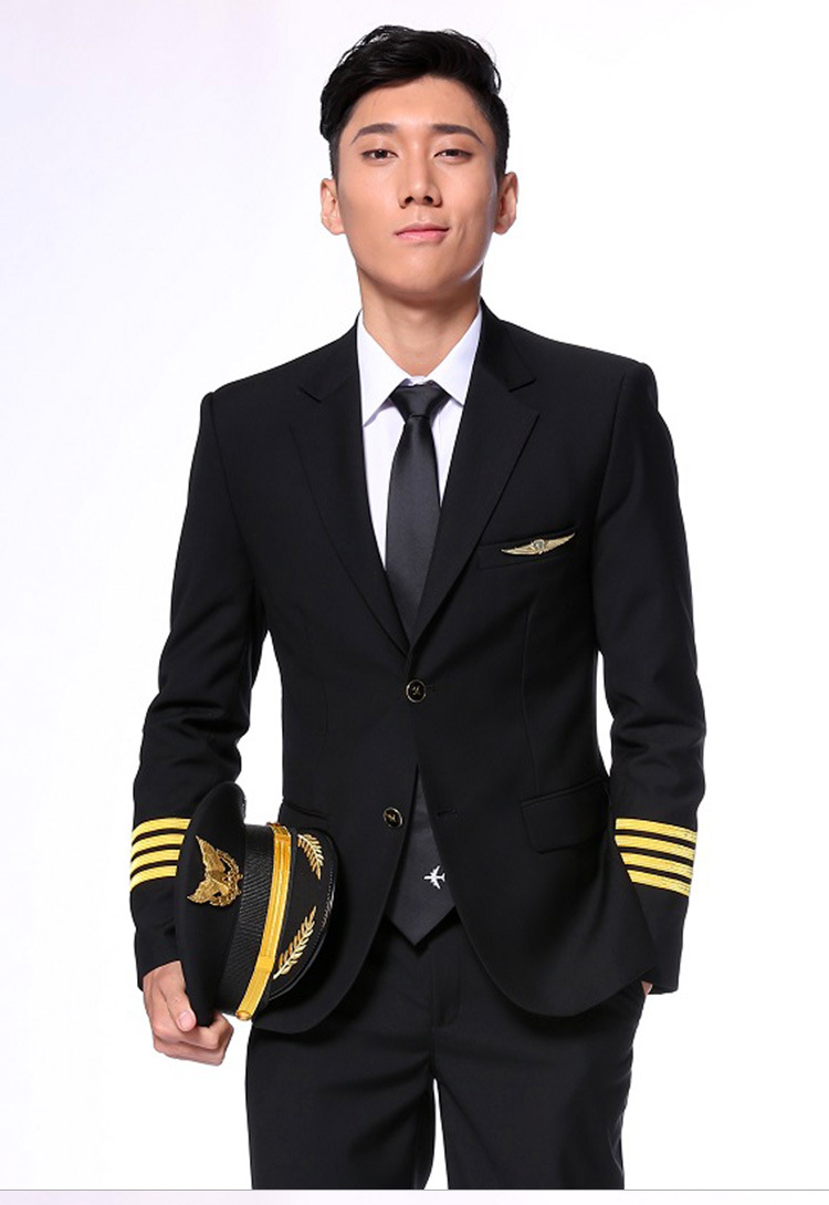 空少制服外套男飞行员服装机长制服男空军西装演出服海军常服春季