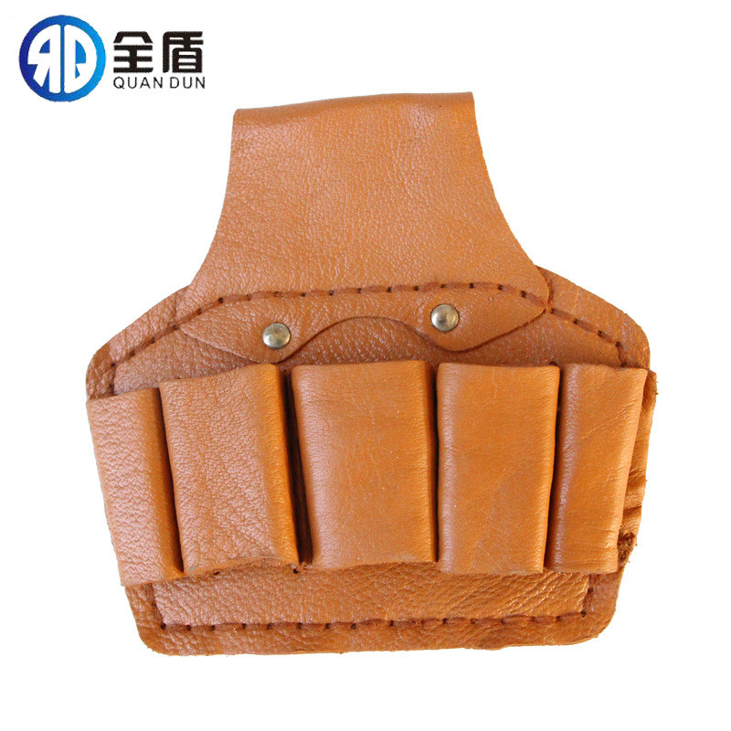 Direct Selling Pure Cowhide Five-Joint Clamp Cover Outer Hanging Bag Labor Protection Electrician Leather Cover Waist Bag Aerial Work Leather Cover Tool