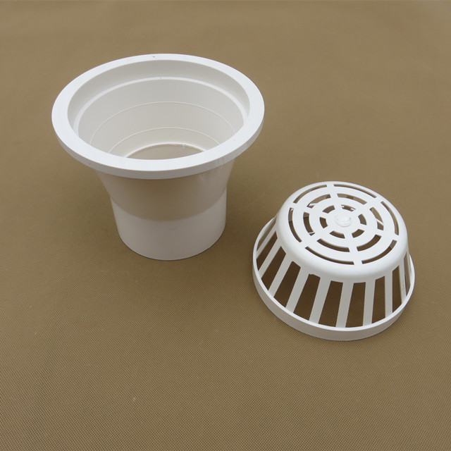 110pvc阳台天台加高塑料圆形地漏室外大排量防堵地漏圆形雨水斗