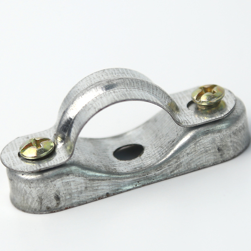 凤兴20 25金属元宝卡铁管夹线管配件管卡镀锌铁离墙码