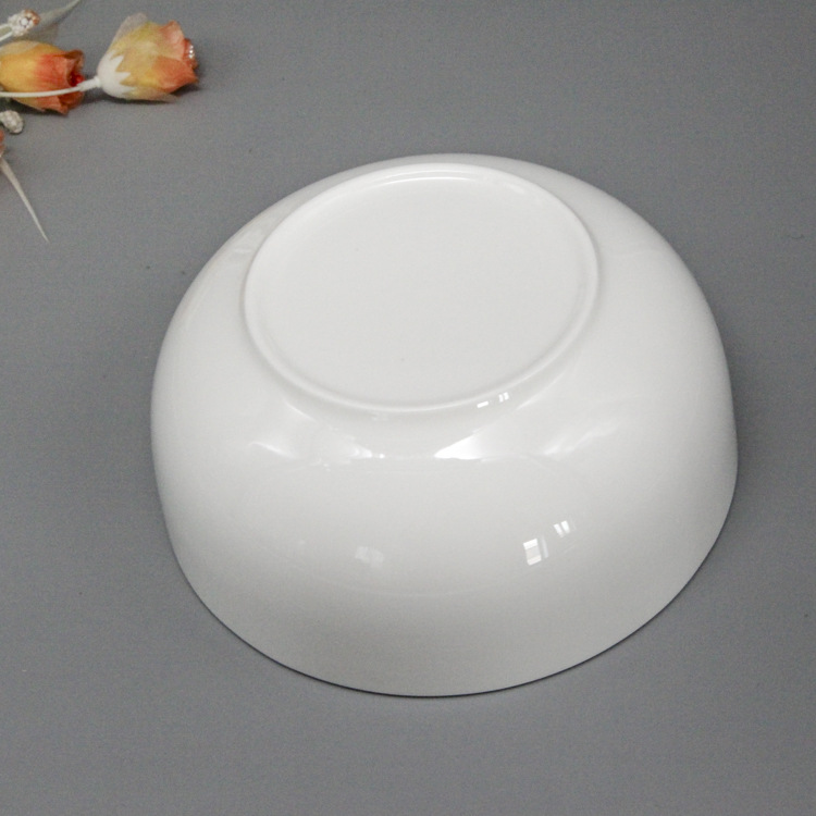 雷格 唐山骨瓷 饭碗面汤碗汤盆陶瓷7寸纯白色骨瓷奥碗家用可微波