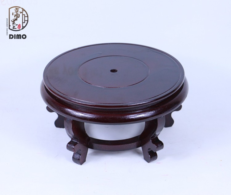 厂家直销木质圆形高脚底座仿红木花瓶花盆托奇石装饰工艺品配件
