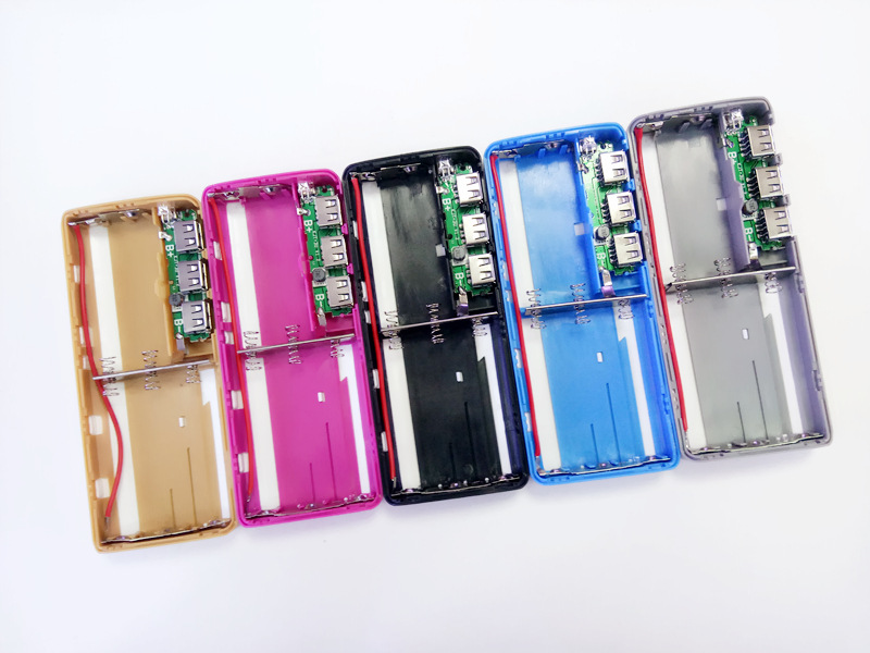 五节彩条3usb充电宝套件 免焊接移动电源套料 5节18650 外贸礼品