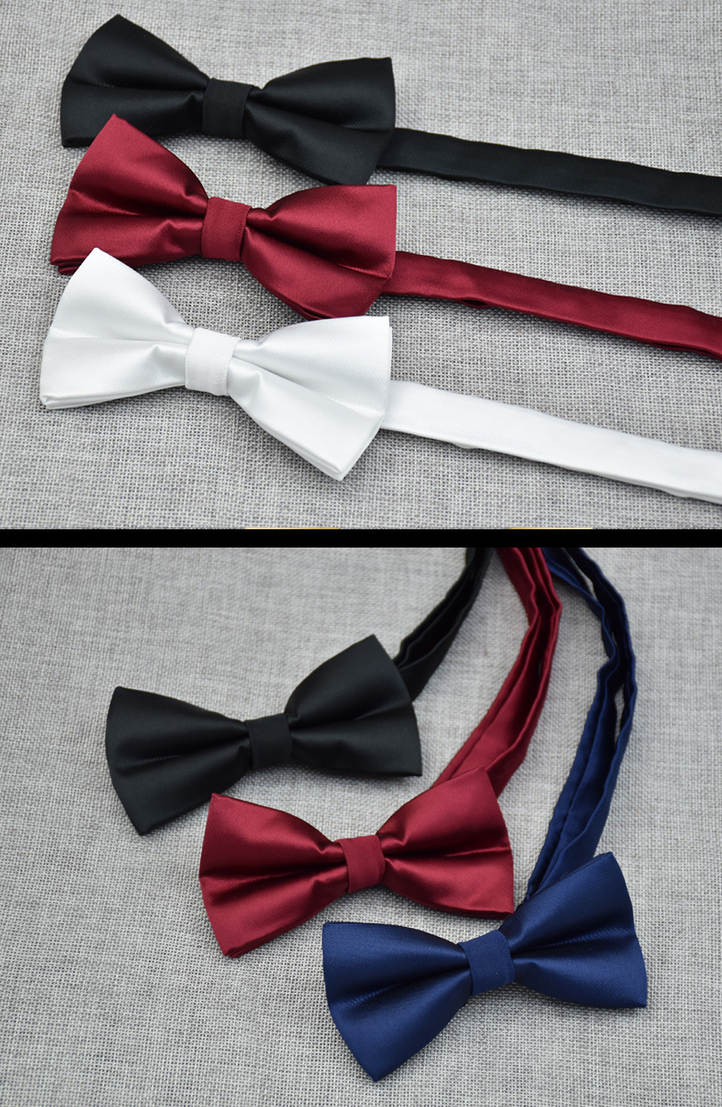 领结男士纯色 素雅单色平头领结 双层设计 韩版经典单色 现货批发