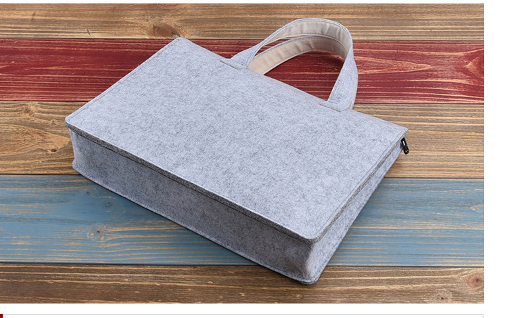 厂家批发 精美工艺休闲手提毛毡电脑包 商务环保时尚化纤包