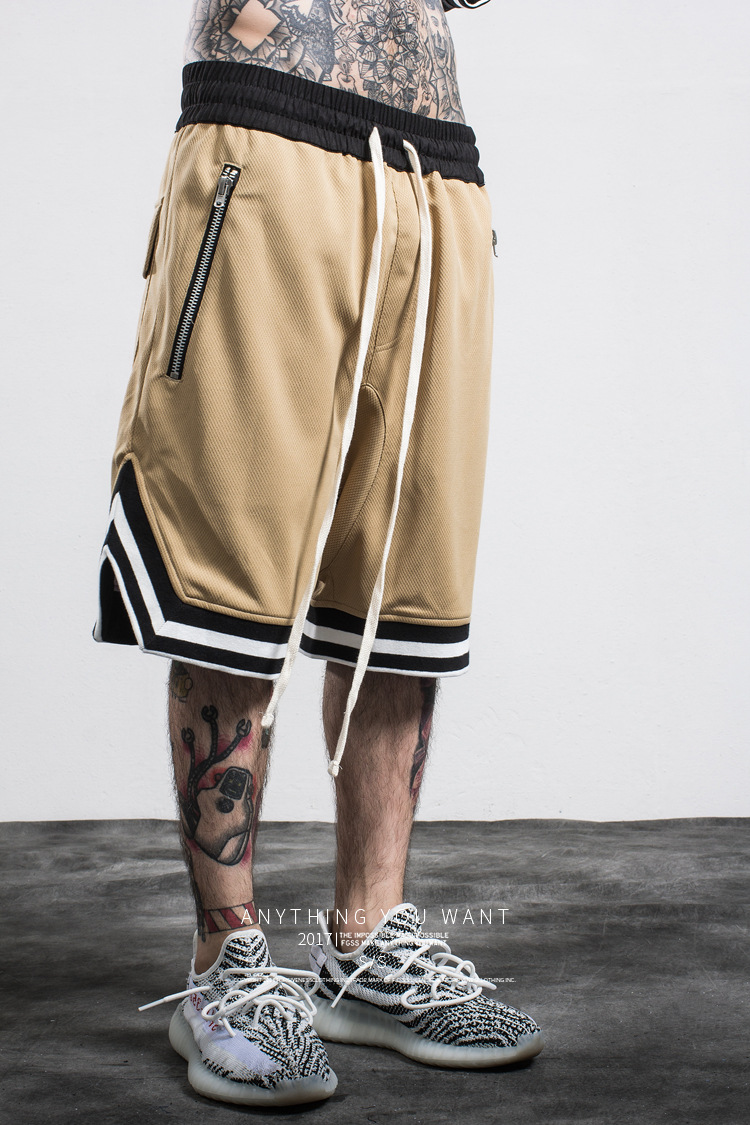 fgss男装 欧美潮牌fog篮球运动裤拉链男式休闲裤男式短裤裤子男