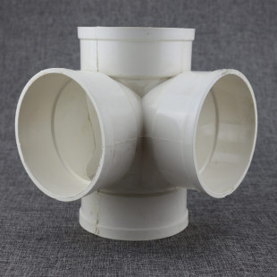 慧塑正品pvc排水管件污水管直角立体四通 排水配件等径四通直销