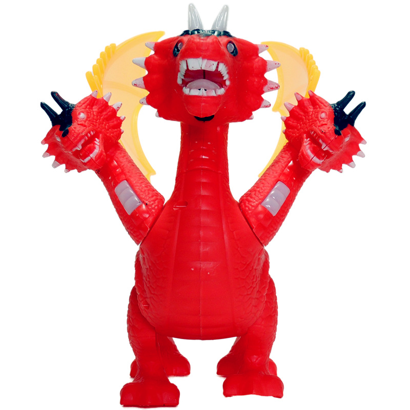 电动行走恐龙三头龙仿真恐龙模型 闪光投影声音电动 地摊热卖