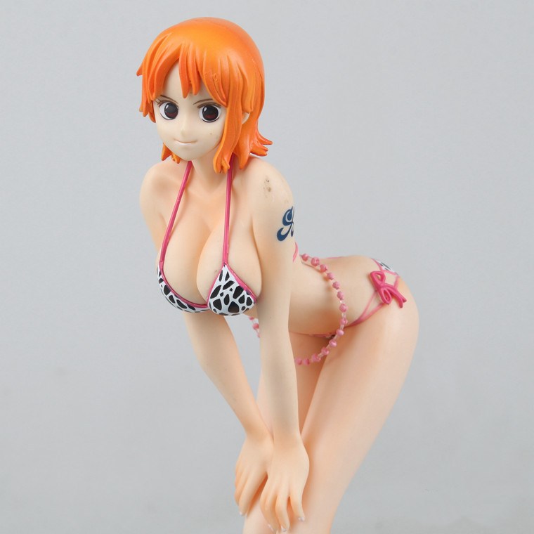 政浩动漫 海贼王 pop 泳装娜美 蓝色 红色 斑点 站姿盒装手办