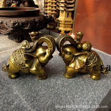 纯铜精工大号大象 对象 葫芦如意大象 福禄铜象家居风水铜器