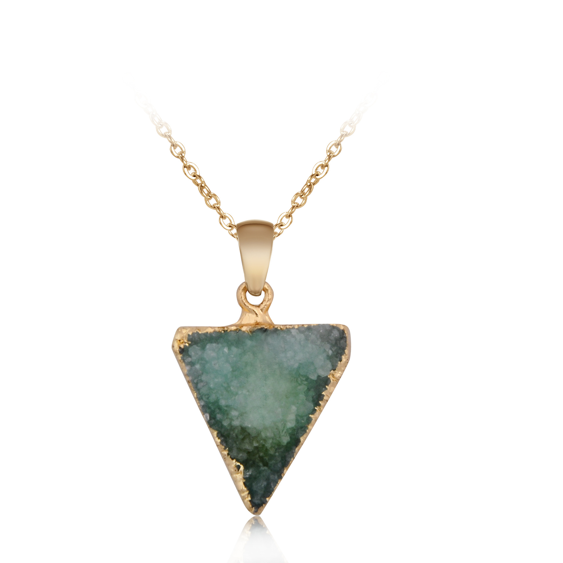 天然石三角形吊坠 原石水晶晶簇项链 亚马逊 wish 跨境爆款配饰