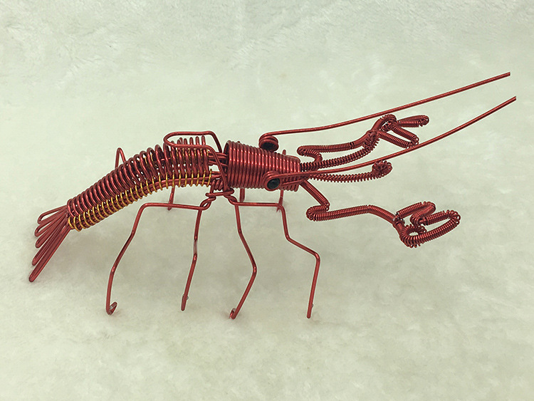 【龙虾】手工艺diy编织创意地摊铁丝动物模型景区旅游景点热卖