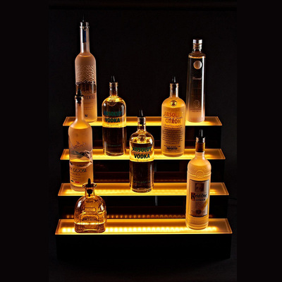 专业定制led展示架 亚克力发光红酒展架多层洋酒陈列架台阶酒瓶架