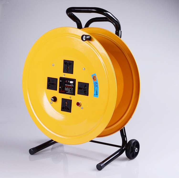 仁辉移动线盘塑钢结构绕线电缆盘带漏电保护220v大号二相电缆盘