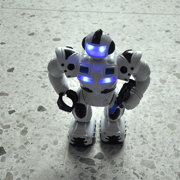 精装版特工机器人会走路摆动灯光音乐电动机器人模型男孩礼物