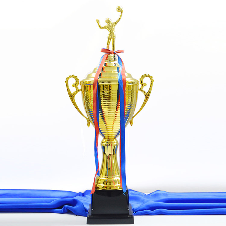 中山体校运动会排球比赛冠亚军奖杯定制校企合作友谊赛颁奖奖杯厂