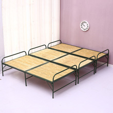 竹板床两折床加固铁床钢床折叠床单人床木板床办公室午休床铁条床