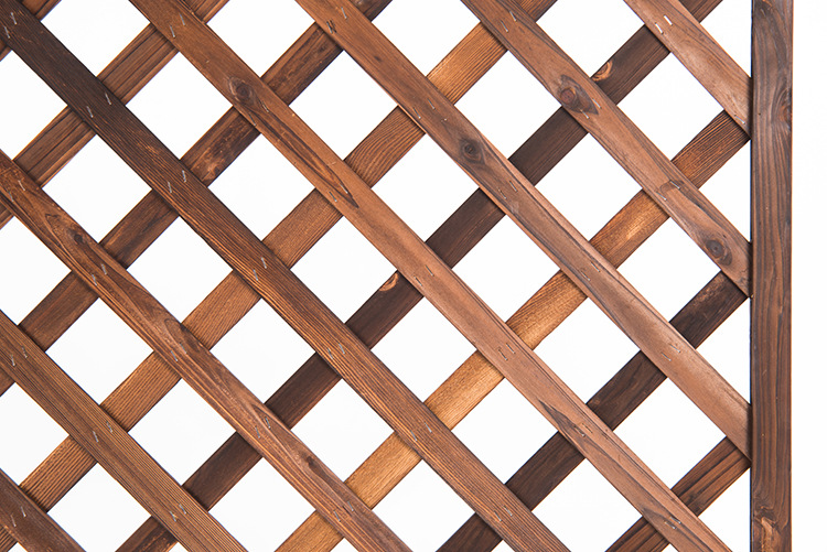 批发碳化防腐木网格花架子实木阳台隔断栅栏花盆架爬藤植物架挂