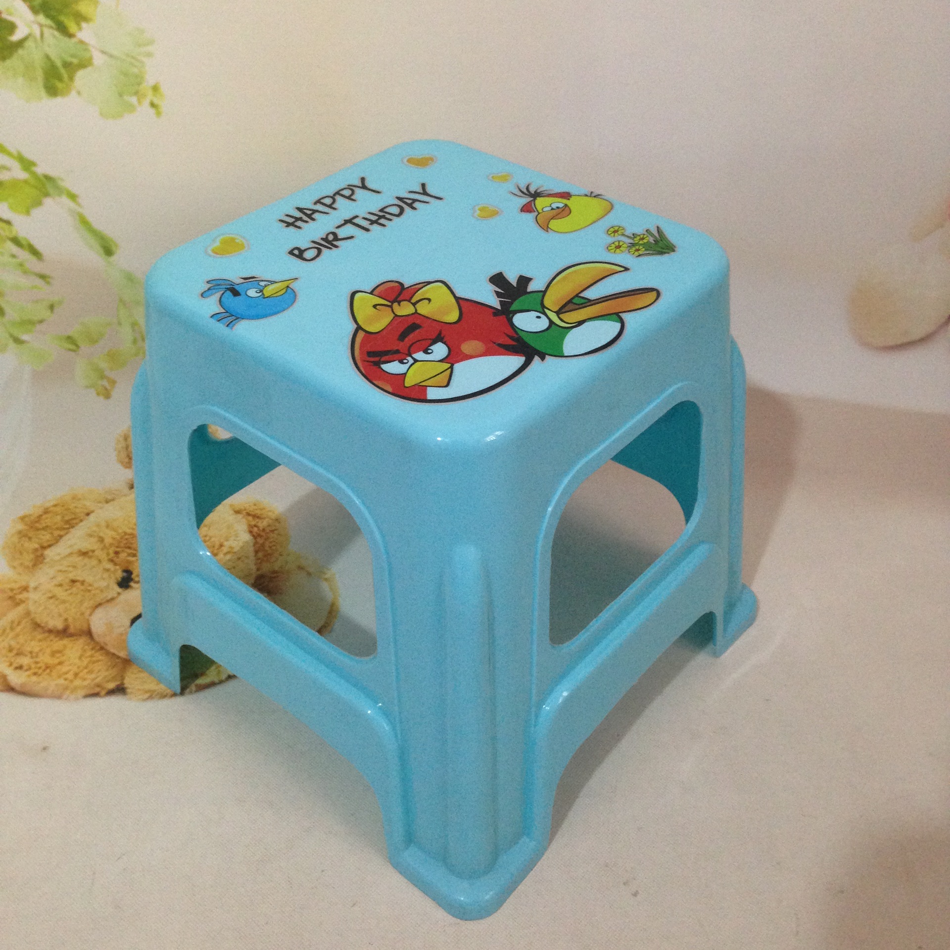 新款儿童卡通塑料凳子 加厚幼儿园宝宝方凳子 卡通小板凳厂家直供