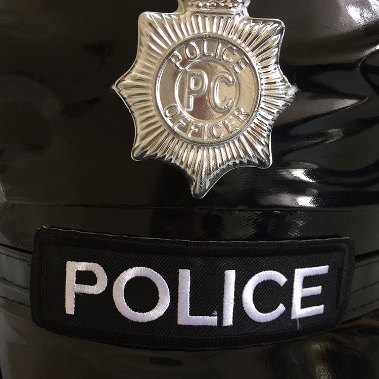 黑色皮八角警察帽成人男女情趣配饰制服帽派对表演外贸美国八角帽