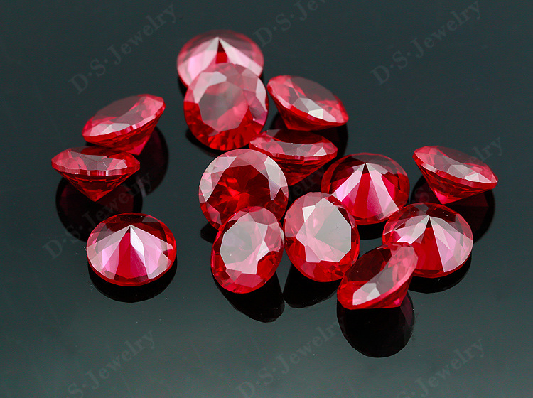 广西梧州人造宝石加工裸石3aaa级12mm红刚玉原石厂家工艺品