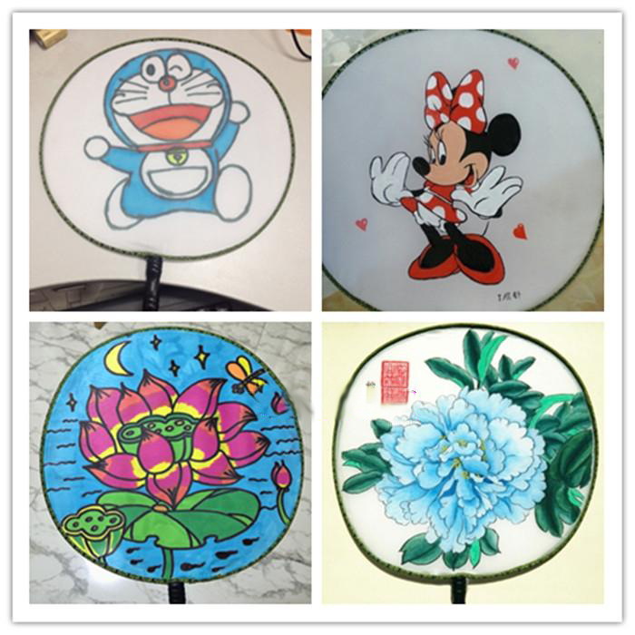 白扇子儿童diy扇子 手绘空白扇子 画扇宫扇幼儿园创意美术绘画扇