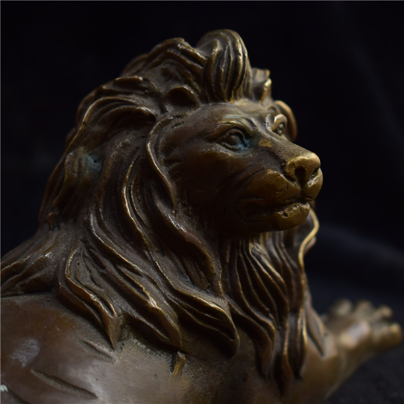 厂家直销 铜狮子头摆件 铜器 黄师 家居装饰工艺品 批发