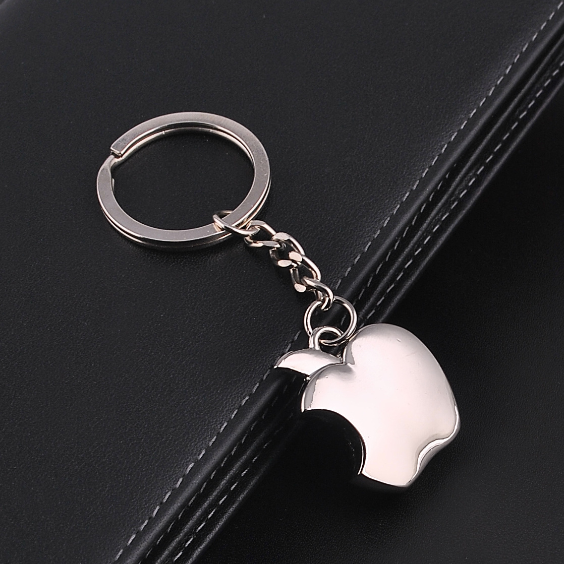 迷你苹果形状钥匙扣挂件创意个性金属广告礼品钥匙链可刻字logo-阿里