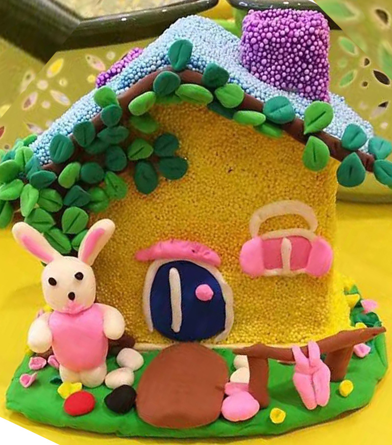 儿童创意diy手工雪花珍珠泥木制小木屋房子存钱罐白胚益智玩具