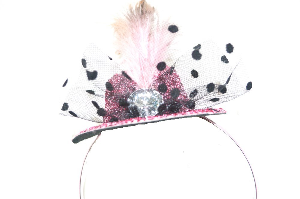 multicolor acccessory party with feather and rhinestones gli