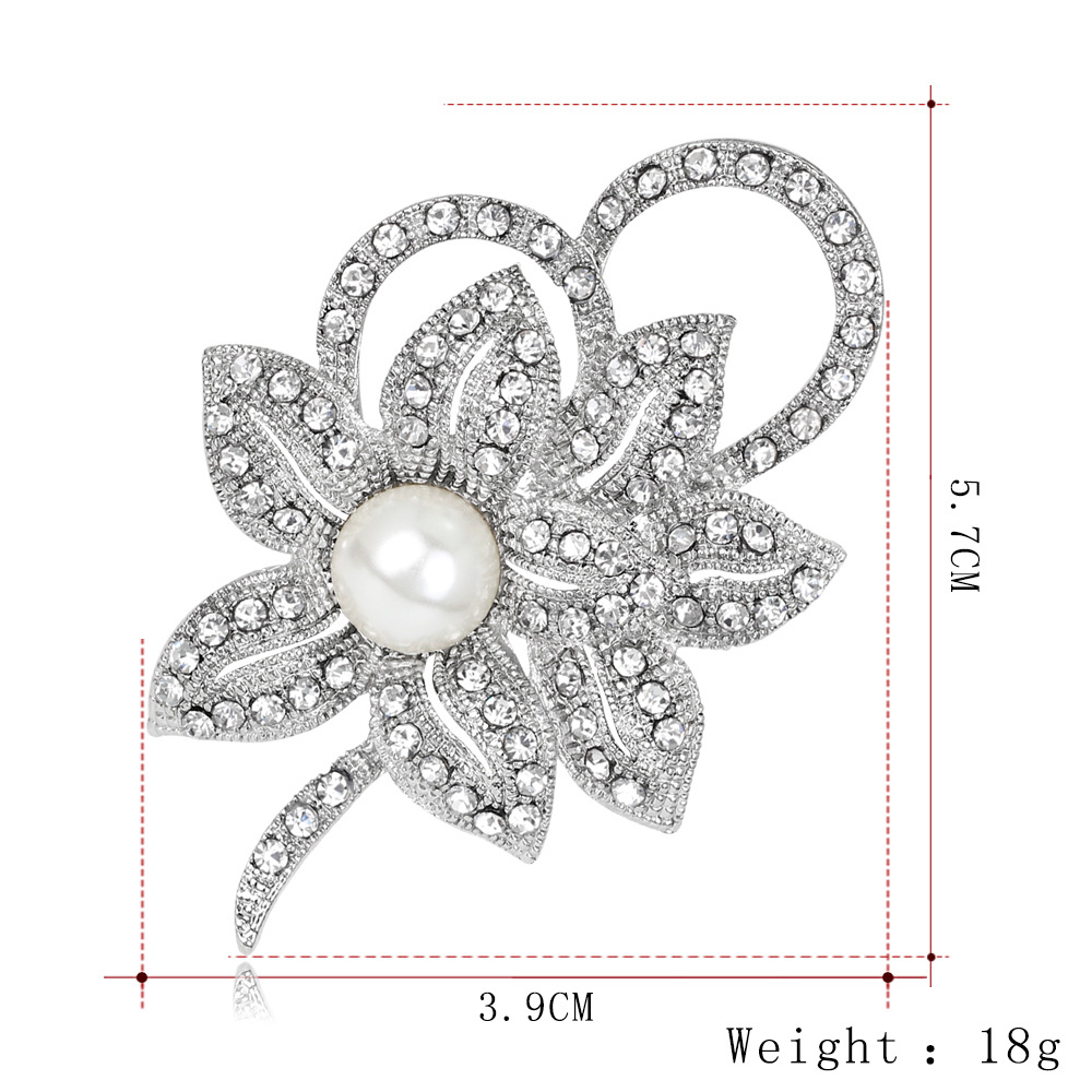 Foreign Trade E-Commerce Alloy Brooch Female Aliexpress Fashion Pearl Brooch Bridal Bouquet