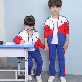 男女童春秋款棉休闲运动套装 2018新款幼儿园班服小学生校服