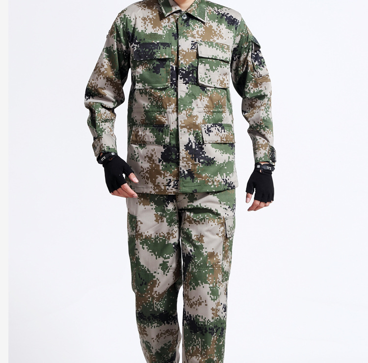 批发陆款07丛林数码迷彩服套装 夏季林地户外军迷作训服军训迷彩