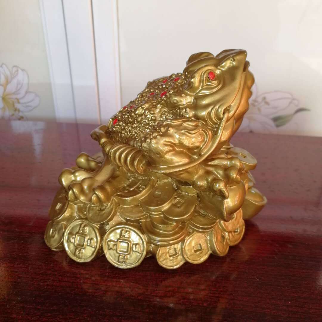 金盛佛具批发 树脂金蟾 动物风水摆件口含铜钱