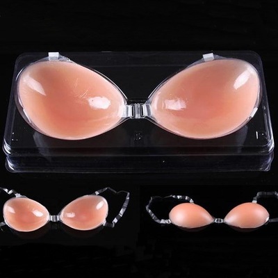 隐形内衣 婚纱照礼服游泳加厚防水硅胶胸贴聚拢文胸乳贴带肩带