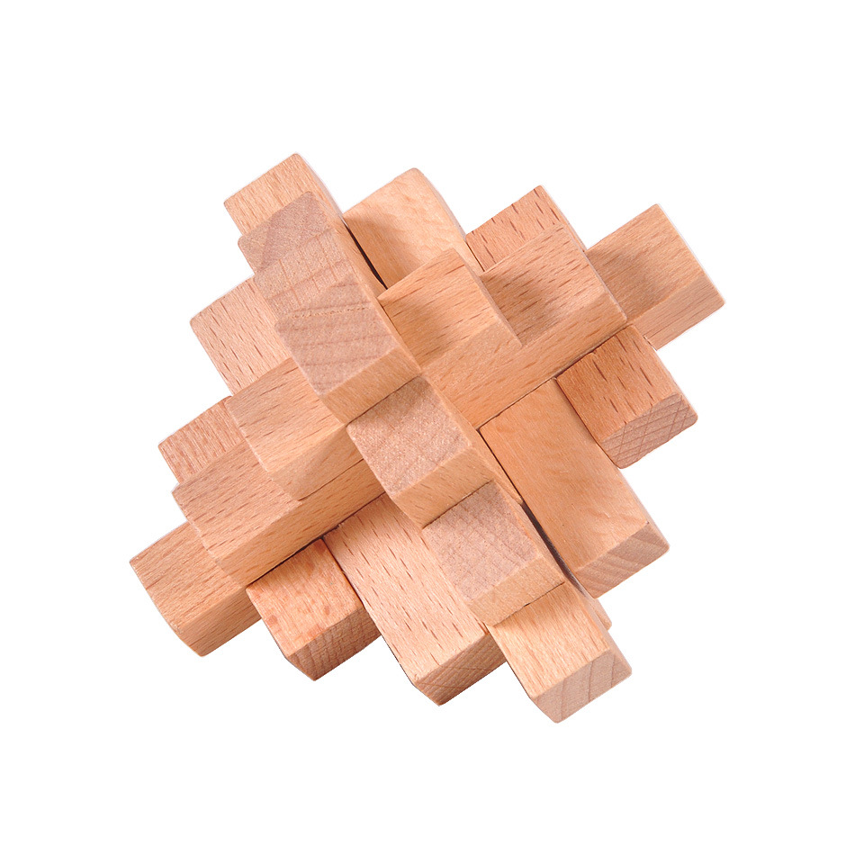 木制成人古典益智玩具孔明锁鲁班锁十五通十五根小菠萝榉木