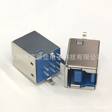 USB3.0母座/母头3.0连接器USB3.0 BF 180度插板B型打印接口铜壳