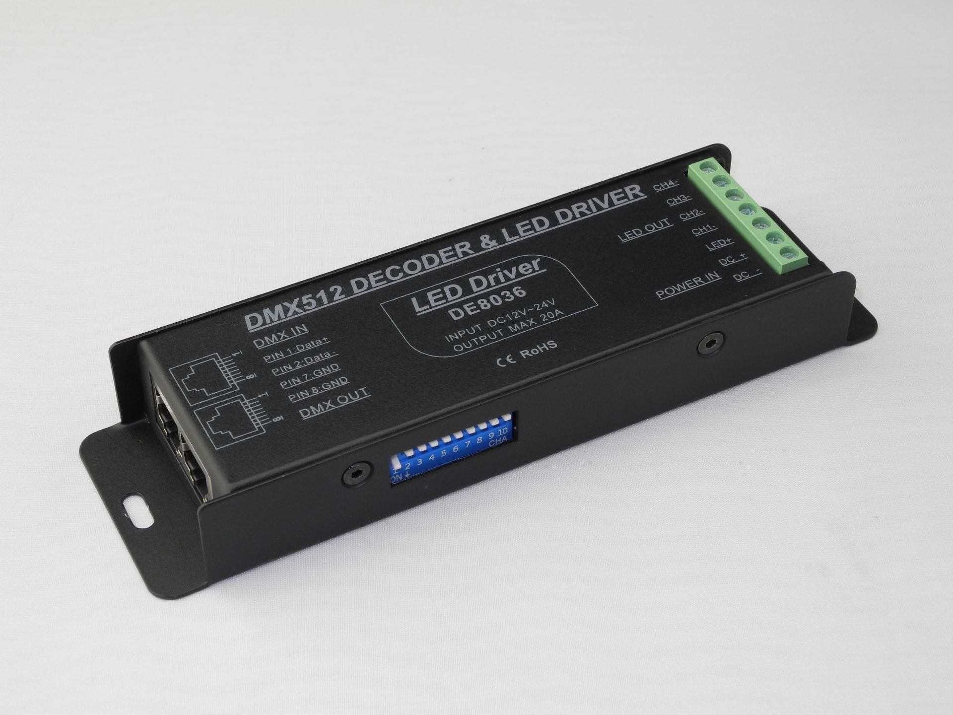 dmx512解码器 rgbw解码器 12v/24v 灯带解码器 5安培每路